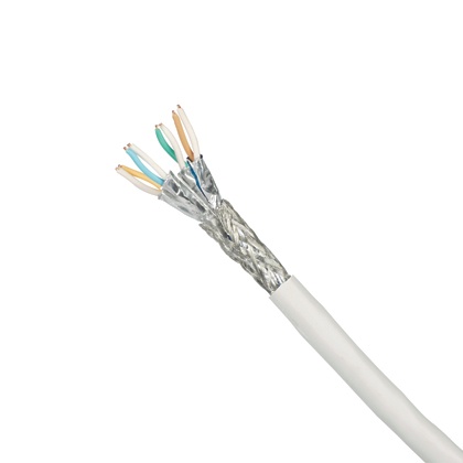 [WIR4107] Bobina de cable blindado s/ftp de 4 pares, cat7, inmune a ruido e interferencias, lszh (bajo humo, cero halógenos), color blanco