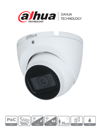 [SEC94412] Dahua hac-hdw2501tlm-a -  camara domo de 5 megapixeles/ serie pro/ lente de 2.8 mm/ 111 grados de apertura/ ir de 30 metros/ mic