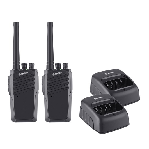 [AUD71422] Kit de 2 radios intercomunicadores steren rad-010, bateria recargable, 16 canales, color negro