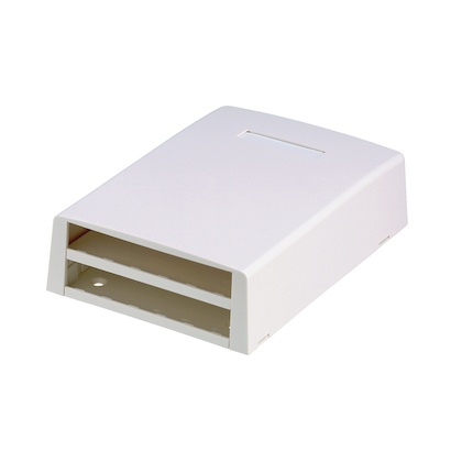 [WIR4151] Caja de montaje en superficie, con accesorio para resguardo de fibra óptica, para 12 módulos mini-com, color negro