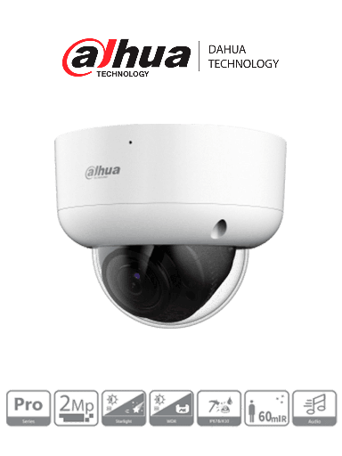 [SEC94476] Dahua  dh-hac-hdbw2241ran-z-a - cámara domo de 2 megapixeles antivandalica/ lente motorizado de 2.7 a 13.5/ super adapt/ 60 metr