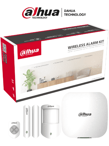 [MNS36838] Kit De Alarma Inalámbrico Dahua ART-ARC3000H-03-W2 Con Conexión Wi-Fi Y Ethernet Monitoreo Por APP Incluye Panel Wi-Fi