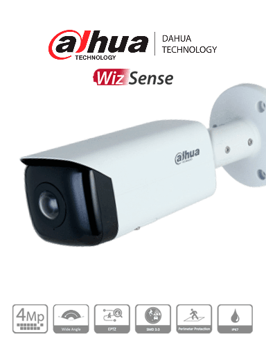 [AUD71441] Dahua ipc-hfw3441t-as-p -  cámara ip bullet de 4 megapíxeles/ codec h.265/ led ir de 20m/angulo de visión 180°/ roi/ wdr/ e&s au