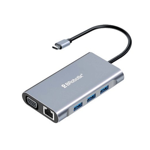 [ACC700712] Docking Station 7 en 1 BRobotix 6001202 USB C 3x USB 3.0 1x HDMI 1x VGA 1x RJ-45