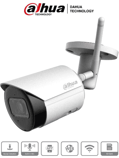[SEC94629] Camara IP Bullet Wifi de 4 Megapixeles/ Lente de 2.8mm/ 90 Grados de Apertura/ H.265+/ IR de 30 Metros/ Microfono Integrado/ Ranura para MicroSD