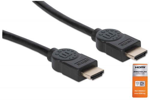 [WIR4236] Manhattan Cable Certificado Premium HDMI 2.0 Macho - HDMI 2.0 Macho, 4K, 60Hz, 1.8 Metros, Negro