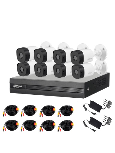 [SEC94787] Kit De Videovigilancia DAHUA DVR De 8 Canales 2 MP 8 Cámaras Con Accesorios Incluidos