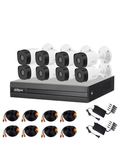 [SEC94787] Kit De Videovigilancia DAHUA DVR De 8 Canales 2 MP 8 Cámaras Con Accesorios Incluidos