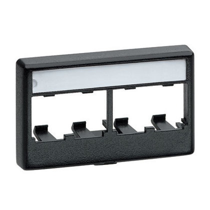 [WIR4253] Placa de mobiliario modular estándar, salidas para 4 puertos mini-com, color negro
