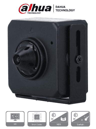 [AUD71542] Dahua dh-ipc-hum4231s-l4 - camara ip pinhole de 2 megapixeles/ lente de 2.8mm/ 96 grados de apertura/ microfono integrado/ h.265
