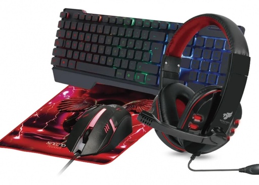 [ACC700895] Kit Gamer De Teclado Mouse Diadema Y Mousepad Necnon NGC-PEGASUS Alámbrico USB Inglés