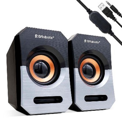 [AUD71602] Bocinas Portátiles BRobotix 963913 Alámbrico 2.0 Canales 3W RMS USB/3.5mm