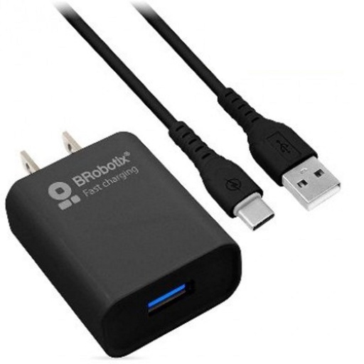 [ACC701196] Combo De Carga Rápida BRobotix 6001561 Cargador De Pared 1x USB-A 5V Cable USB A - USB C 1 Metro