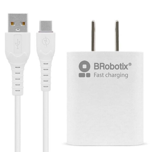[ACC701235] Combo Carga Rápida BRobotix 6001318 Cargador De Pared 1x USB-A 5V Cable USB A - USB C 1 Metro