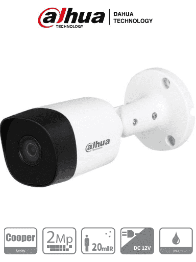 [SEC95553] Dahua cooper b2a21 - camara bullet hdcvi 1080p/ 100 grados de apertura/ lente 2.8 mm/ ir de 20 mts/ ip67/ metalica/ soporta: cvi