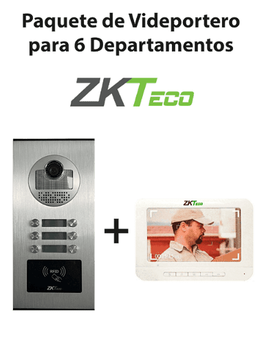 [MNS37174] Zkteco ve06a01paq7p- paquete de videportero para 6 departamentos ve06a01 con monitor vdpib3 de 7 pulgadas