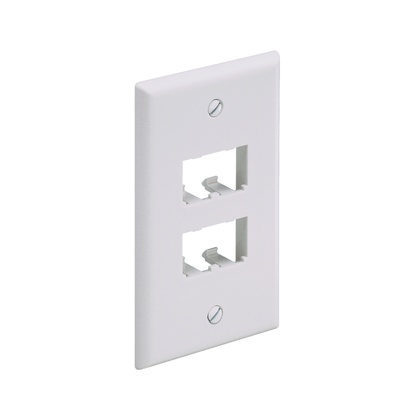[WIR4490] Placa de pared vertical clásica, salida para 4 puertos mini-com, color blanco