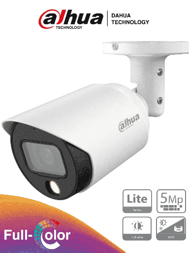 [SEC95854] Dahua dh-hac-hfw1509tn-led  - camara bullet full color de 5 megapixeles/ lente de 2.8mm/ 112 grados de apertura/  leds para 20 m