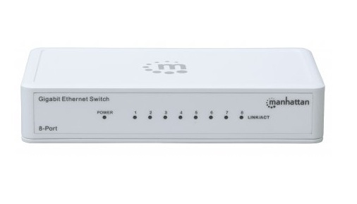 [NET6384] Switch Manhattan Gigabit Ethernet 560702, 8 Puertos 10/100/1000Mbps, 16 Gbit/s, 2048 Entradas